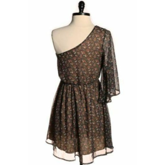 Audrey 3+1 Urban Outfitters Brown Floral Dress - Picture 3 of 3